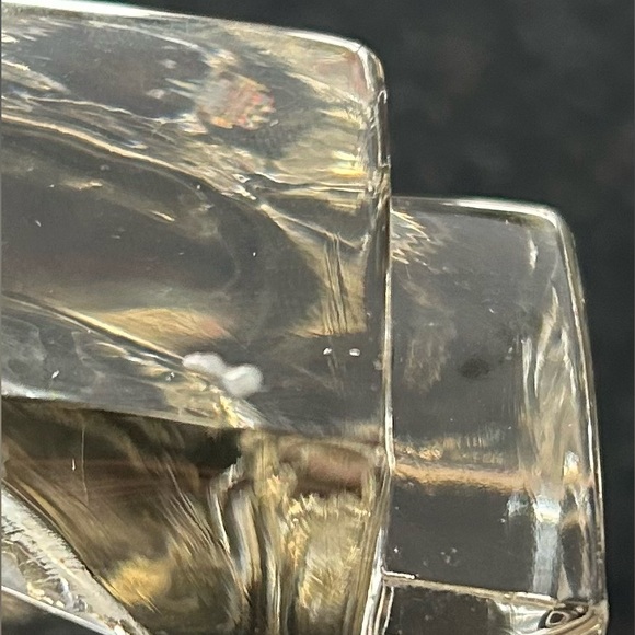 Ashtray MCM Golden Glass 4 Slot Square Cut Corners Heavy Thick Trinket Few Chips - Picture 8 of 8